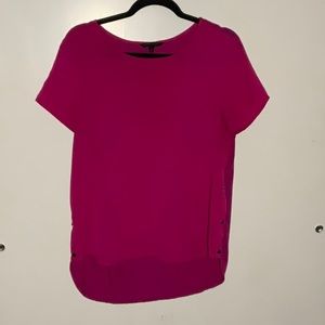 Banana Republick Hot Pink Short Sleeve Blouse Size Large